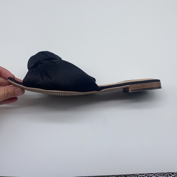 Lina Gomez - Black Fabric Open Toe Knot Bow Sandal Size 36 - Picture 7 of 14